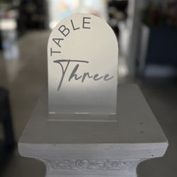 Table Number Sign 