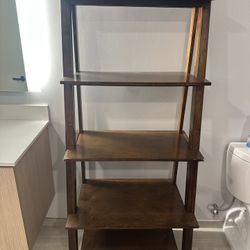 Wooden Ladder-Style Shelf