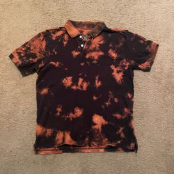 Bleached multicoloured tie-dye polo shirt Size S #tie-dye #polo