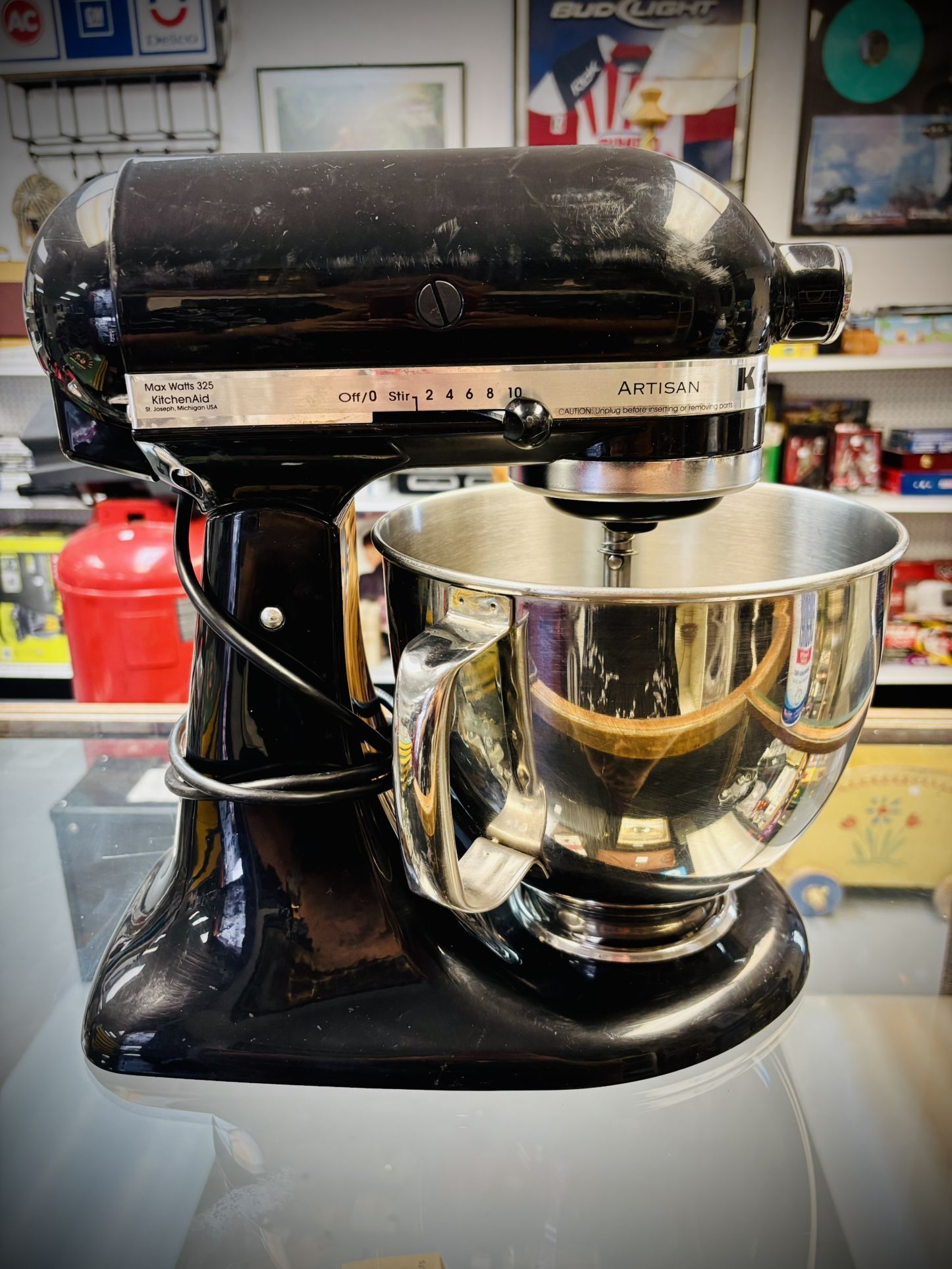 Black KitchenAid stand mixer