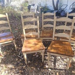 Price Is Firm.. Beautiful Six Farmhouse Kitchen Chairs