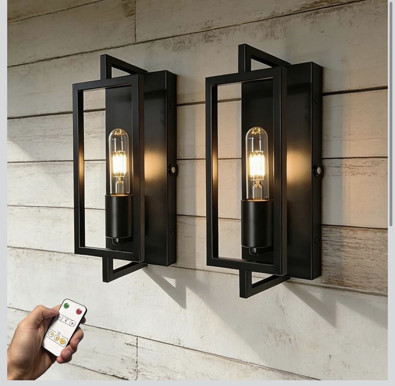 Vintage Battery Operated Wall Lights with Remote Controlamp