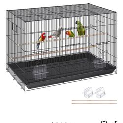 VEVOR 30 Inch Flight Bird Cage, Stackable Bird Cage Parakeet Cage with Slide-Out Tray and Handle, Small Parrots Birdcage for Cockatiels Budgies Conure