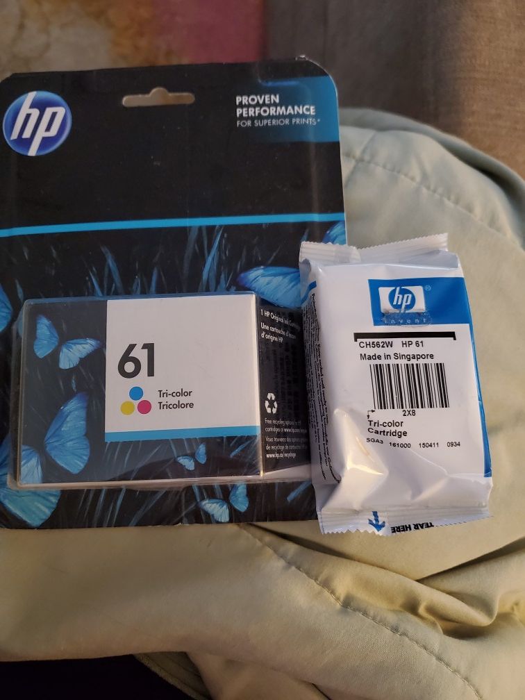 TWO HP 61 TRI COLOR INK CARTRIDGES