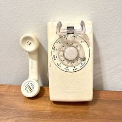 Vintage White Rotary Wall Phone