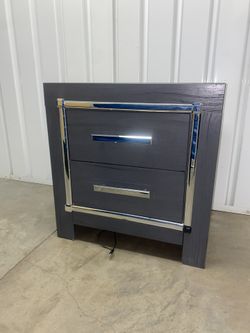 25 inch Charging Nightstand - 2 Storage Drawers