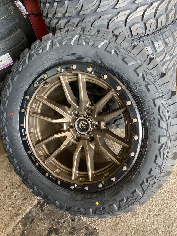 20x10 FUEL REBEL OFFROAD WHEEL AND TIRES PACKAGE 6x5.5 for Sale in
