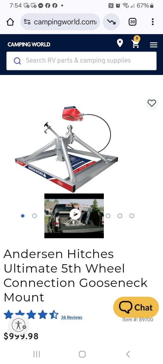 Anderson 24k 5th Wheel Hitch, Chain Kit, 30k Puck GOOSE kit