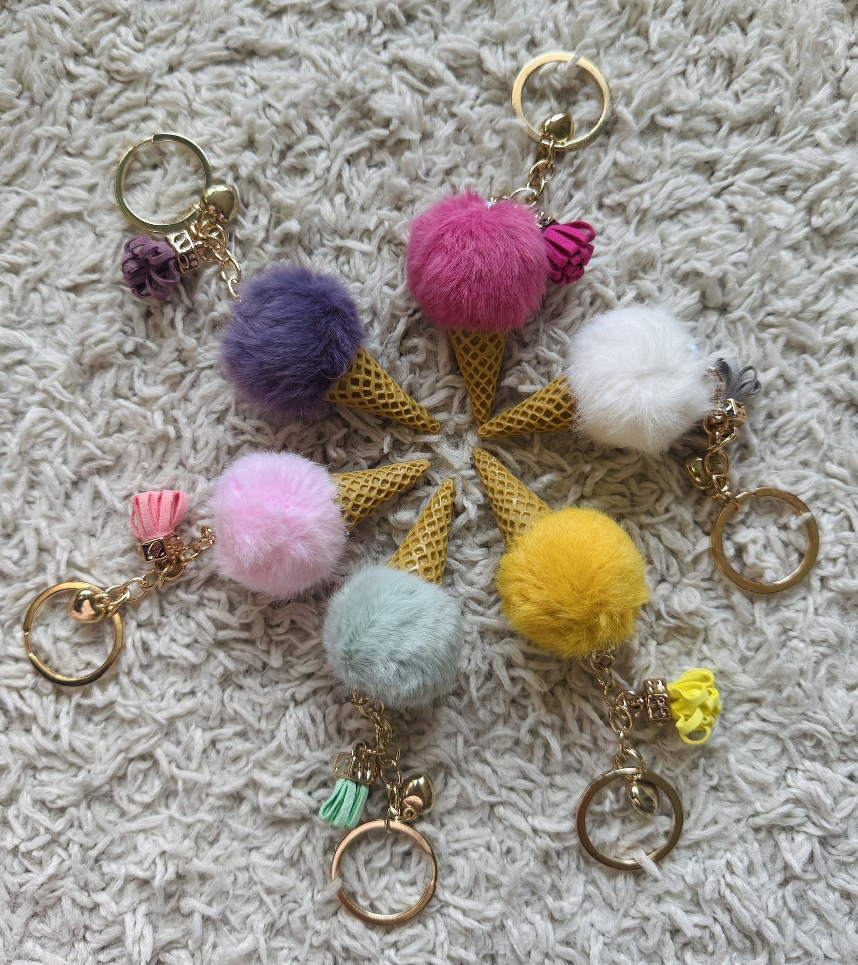 Ice cream Keychain, Plush Keychain