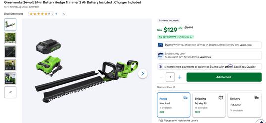 24volt 24” Battery Hedge Trimmer