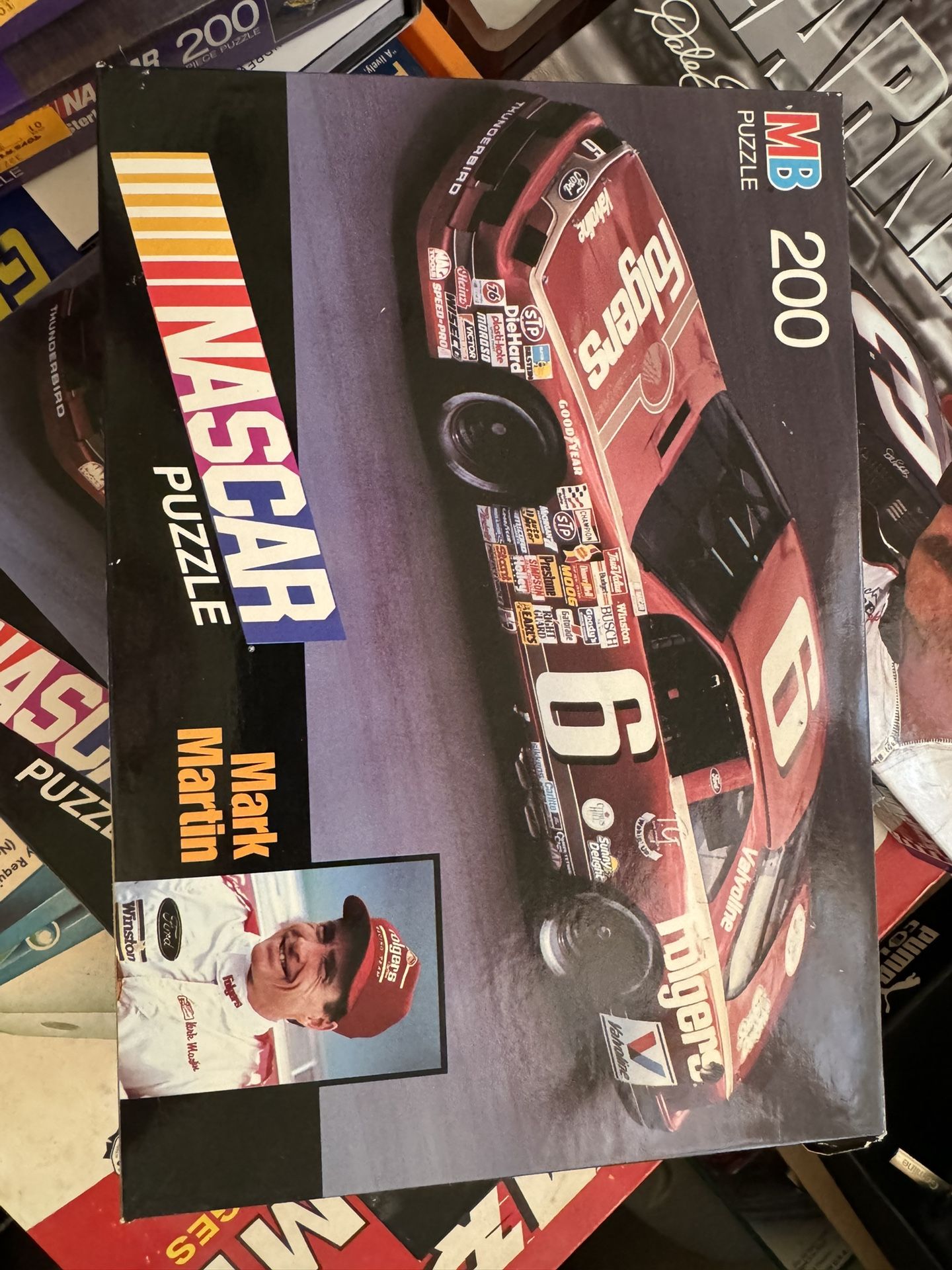 Mark Martin NASCAR Driver Puzzle Game 200 Pieces Milton Bradley Vintage Puzzle Nib
