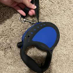 Dog Leash 16’ Feet 70lb Tape Retractable Blue 
