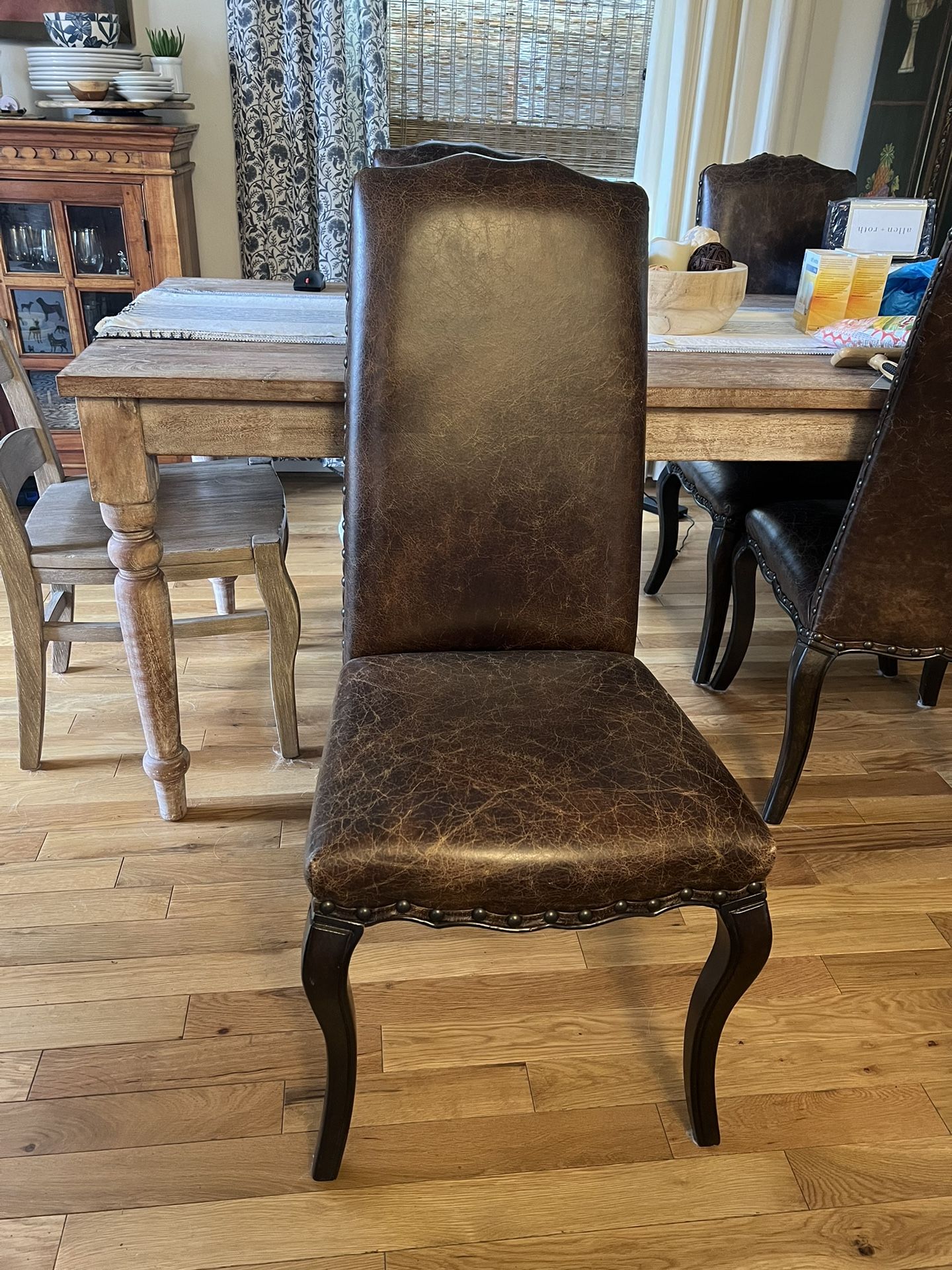 Calais Leather Dining Chairs Set Of 4 - Pottery Barn