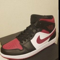 Jordan 1 Size 8.5 Brand New In Box 100% Authentic 10w  Burgundy Color 