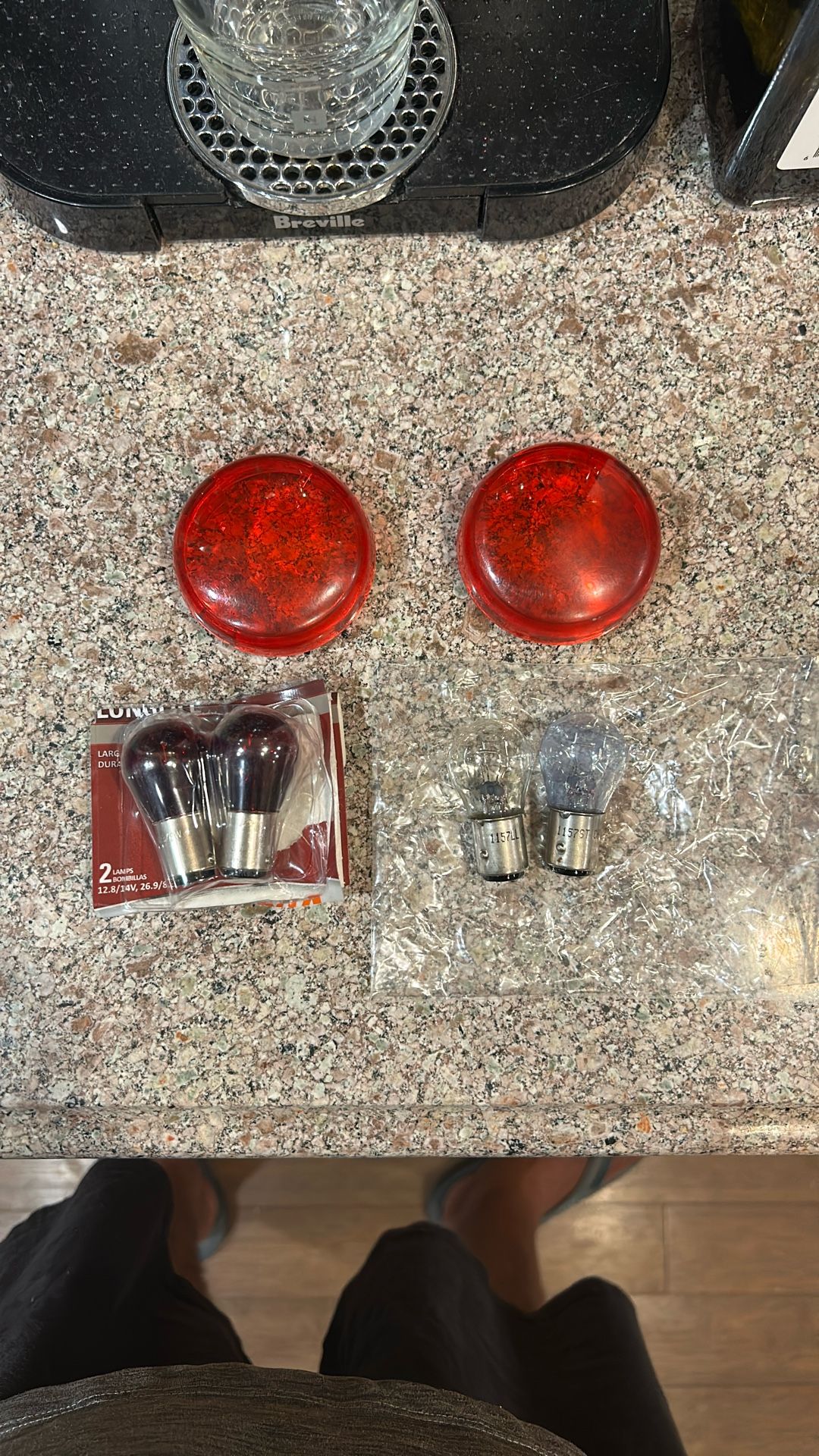 Harley Davidson Brake Light Covers With 2 Sets Of Bulbs