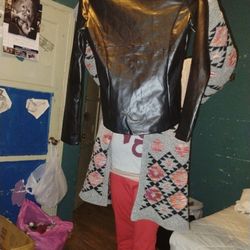 Black Blouse Leather Size Medium