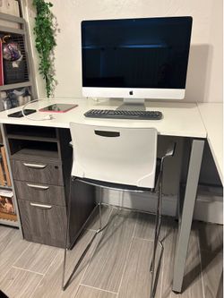 Modern High Desk and Chair $100