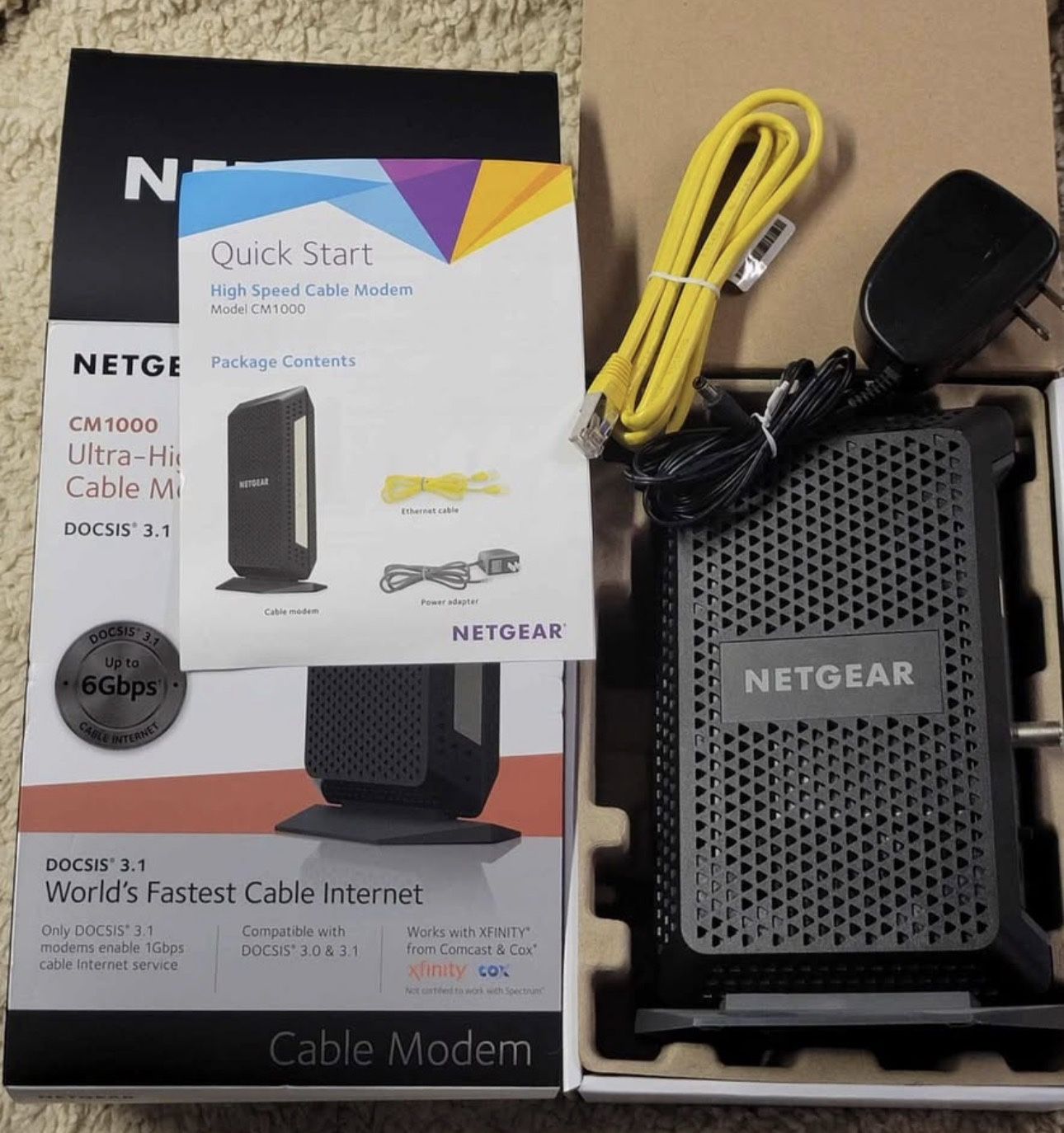 📡 Netgear CM1000 Ultra-High Speed Cable Modem DOCSIS 3.1