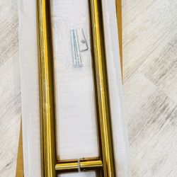 Gold H-Shaped Sliding Barn Door Handle – Commercial Push & Pull