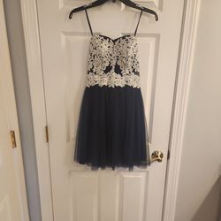 Blue And Silver Semi Formal Dress