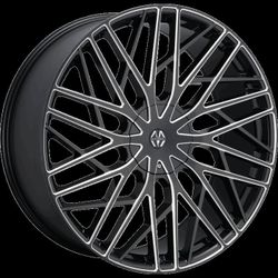24x9.0 6x132 / 6x139.7 OFFSET +25 MASSIV 925 BLACK AND MILLED WHEELS
