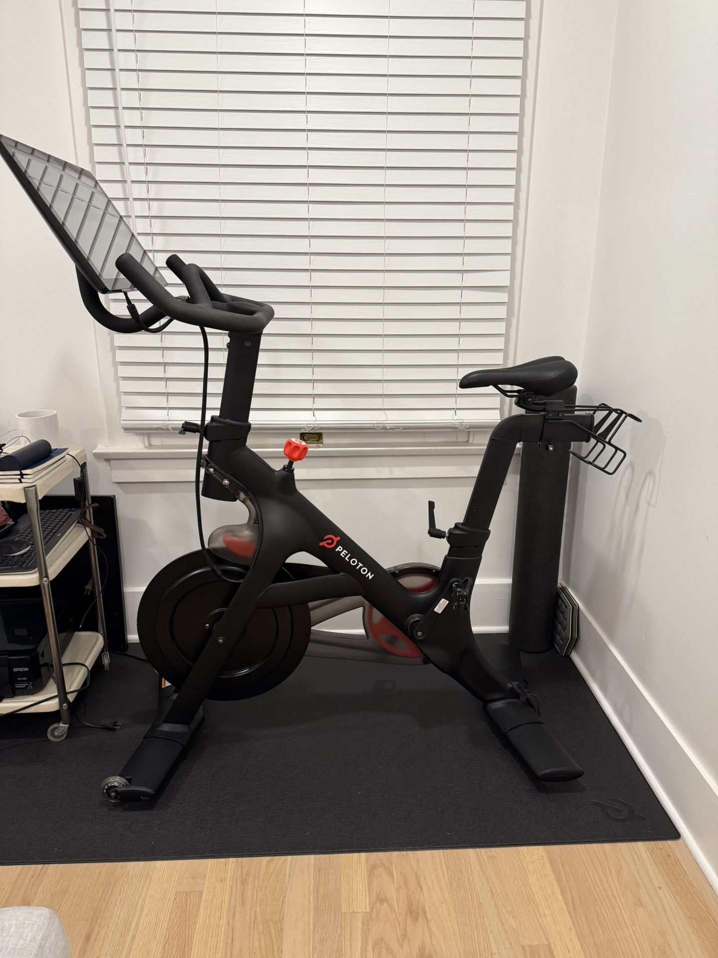 Peloton Exercise Bike and Floor Mat