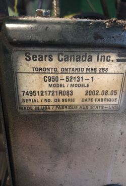 Gear box assembly from an 11 hp/31 inch cut craftsman snowblower