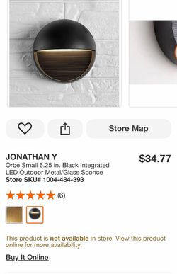 Jonathan Y Orbe Black LED Outdoor Wall Sconce