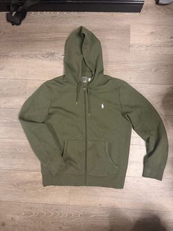 Polo Ralph Lauren olive green zip up hoodie size M #polo #polohoodie