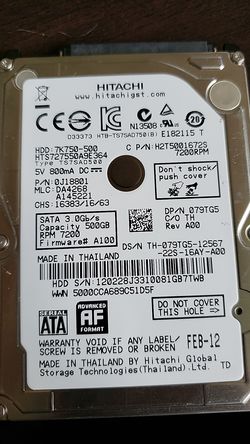 Hitachi 500 gb hard drive
