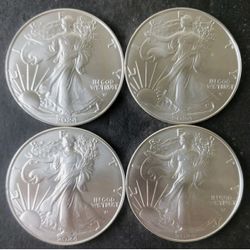 4x American Eagle Coin 1oz Silver-plated copper 