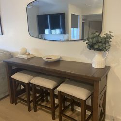 Console/Sofa Table And 3 Stools 
