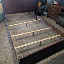 Queen Size Wooden Sleigh Bed Frame