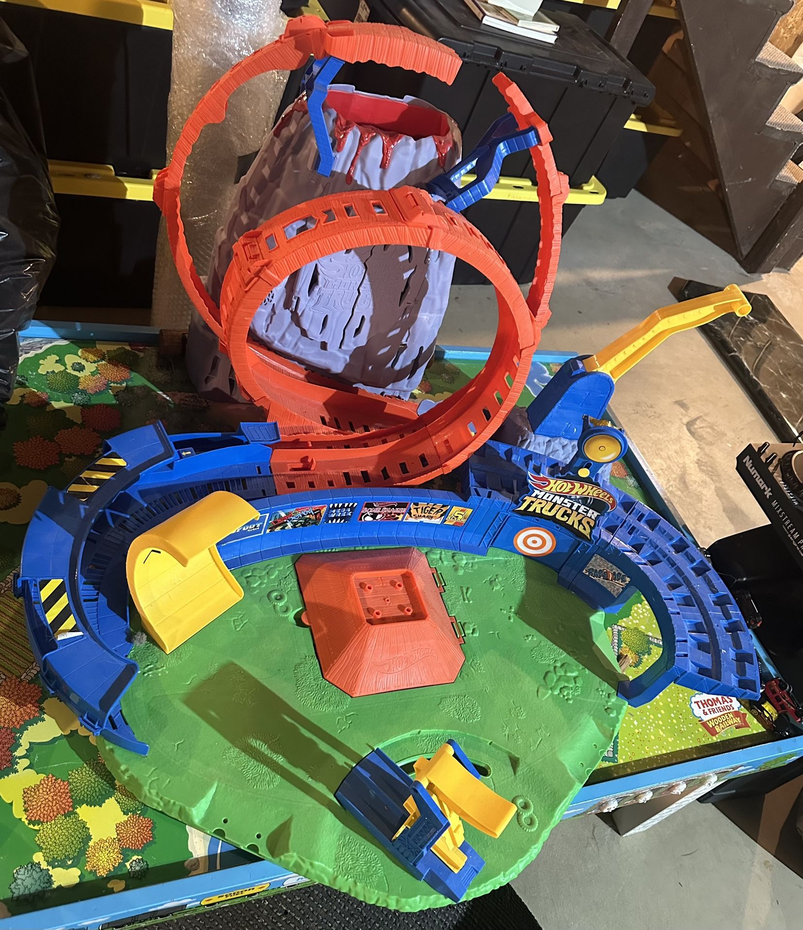Hot Wheels Monster Trucks T. Rex Volcano Arena truck play set.