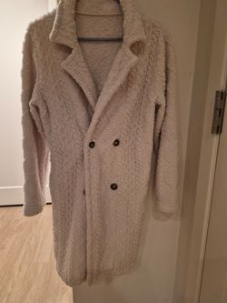 Cream Teddy Fleece Long Coat