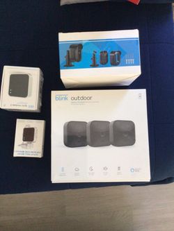 NEW Sealed Blink Outdoor 3-Camera Security System + Sync Module & Mounts