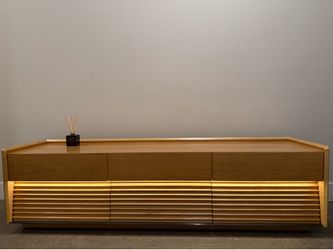 Ansel-95" Japandi Oak TV Stand