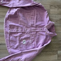 Calvin Klein denim puffer jacket purple