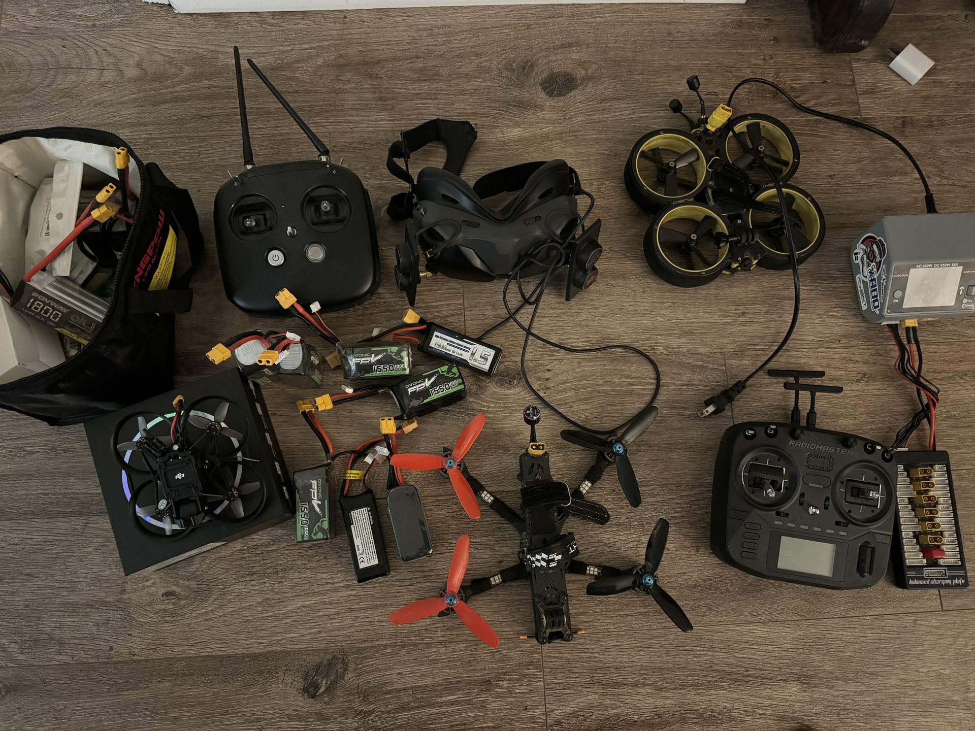 FPV drone , Radio , Battery’s , Charger 