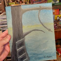 Tranquil Tree And Rope Oil Painting Canvas Art