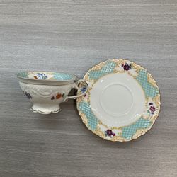 VINTAGE ~ SCHUMANN BAVARIA ~ GERMANY ~ U.S. ZONE ~ CHINA TEA CUP & SAUCER~1940's