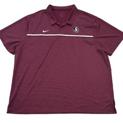 Nike Dri Fit Polo Men’s 3XL Burgundy Florida State Seminoles Football On Field