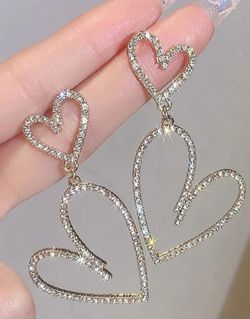 Rhinestone Heart Earrings