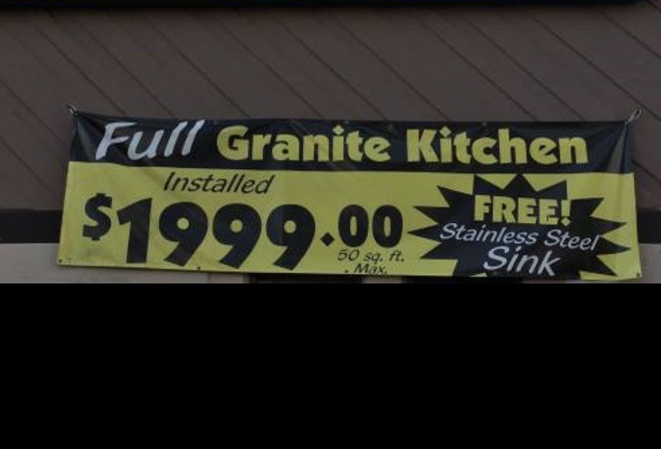 $1999 Full Granite kitchen countertops with install. Free sink included!