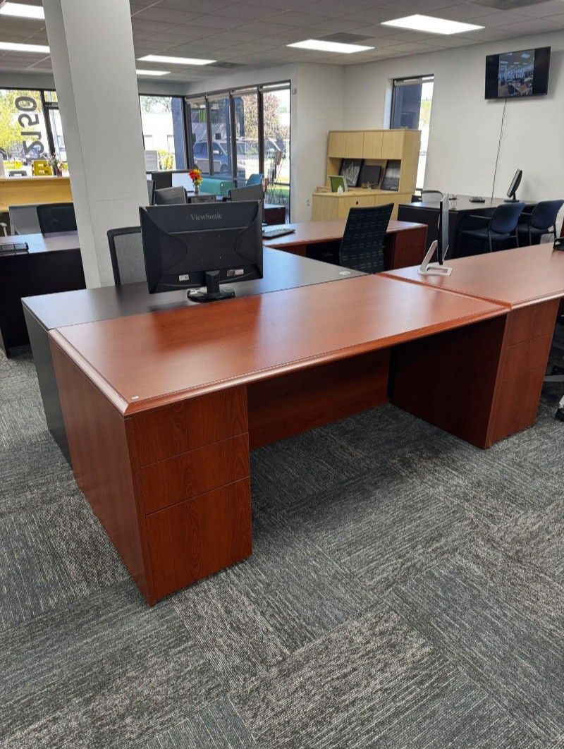 Office Desk With File Cabinet