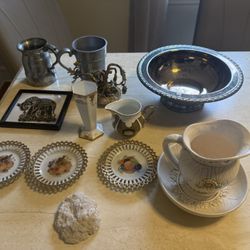 Lot Of Antique Home Collectors Items Vase Mugs  