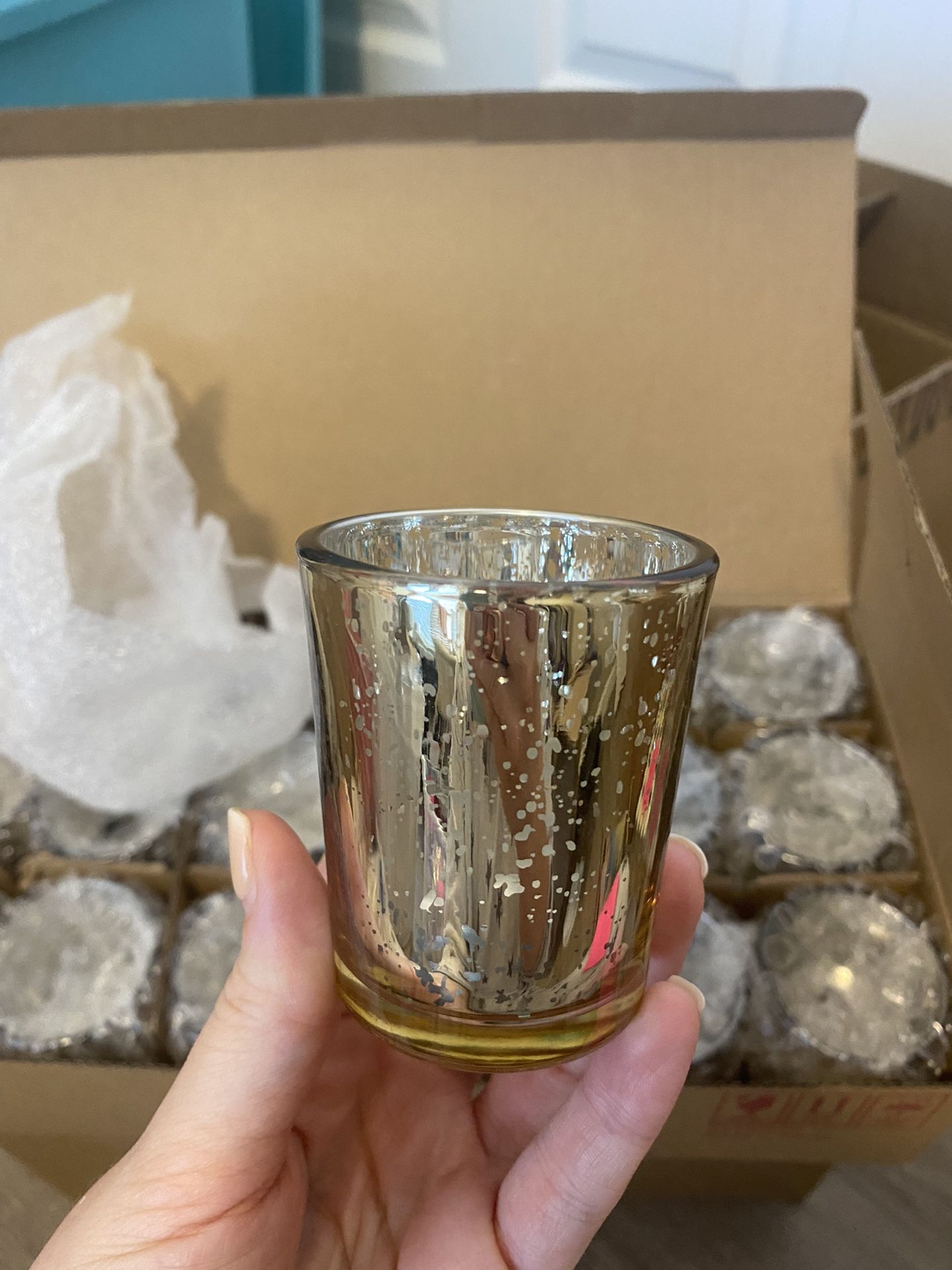 72 Gold Mercury Glass Tea light Votives