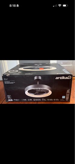 Artika Alton 18.7" Black & Wood Downrod Mount CCT Selectable Fandelier w/Remote