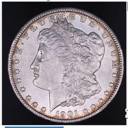 1901 o GEM BU +++ MORGAN SILVER DOLLAR COIN