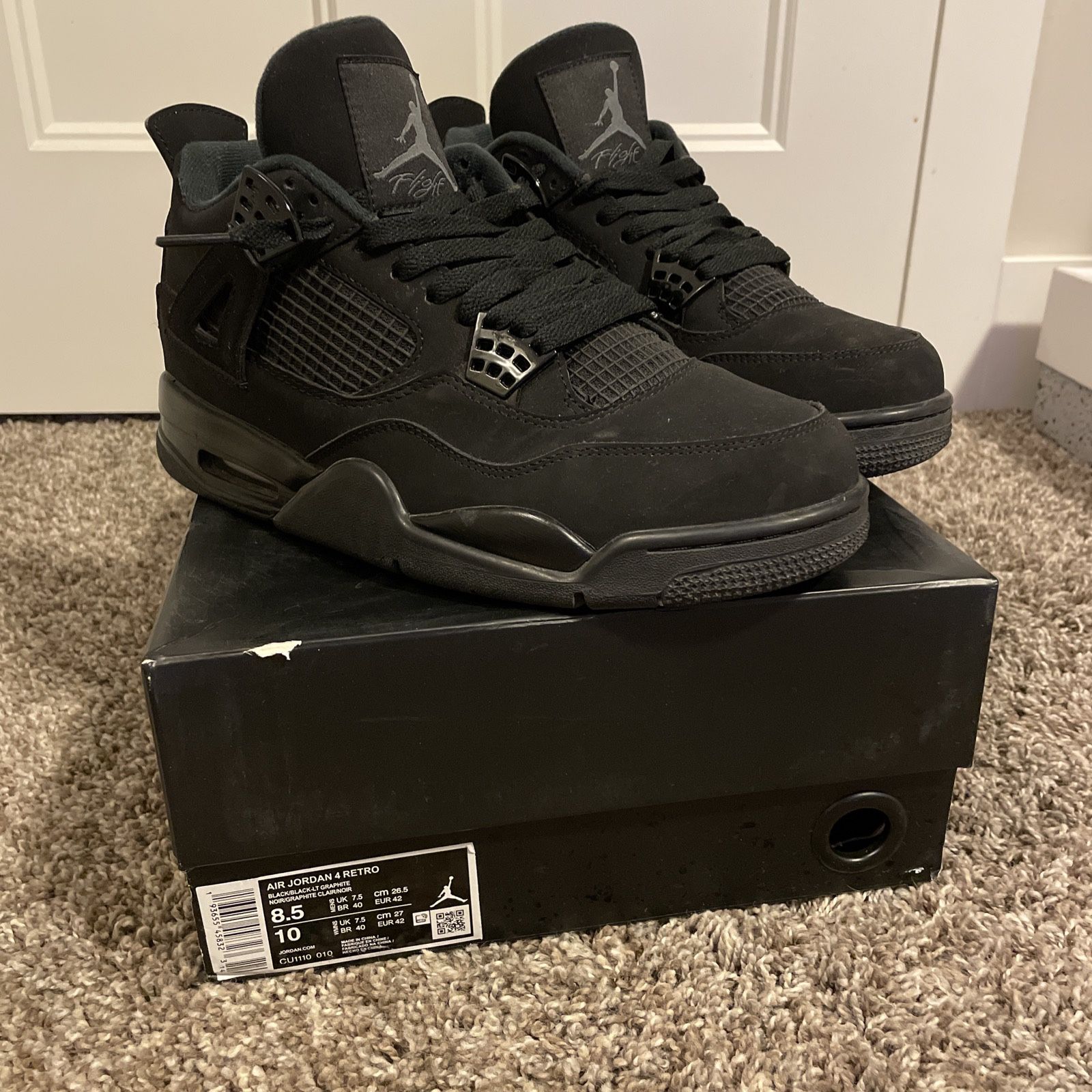 jordan 4 black cat size 8